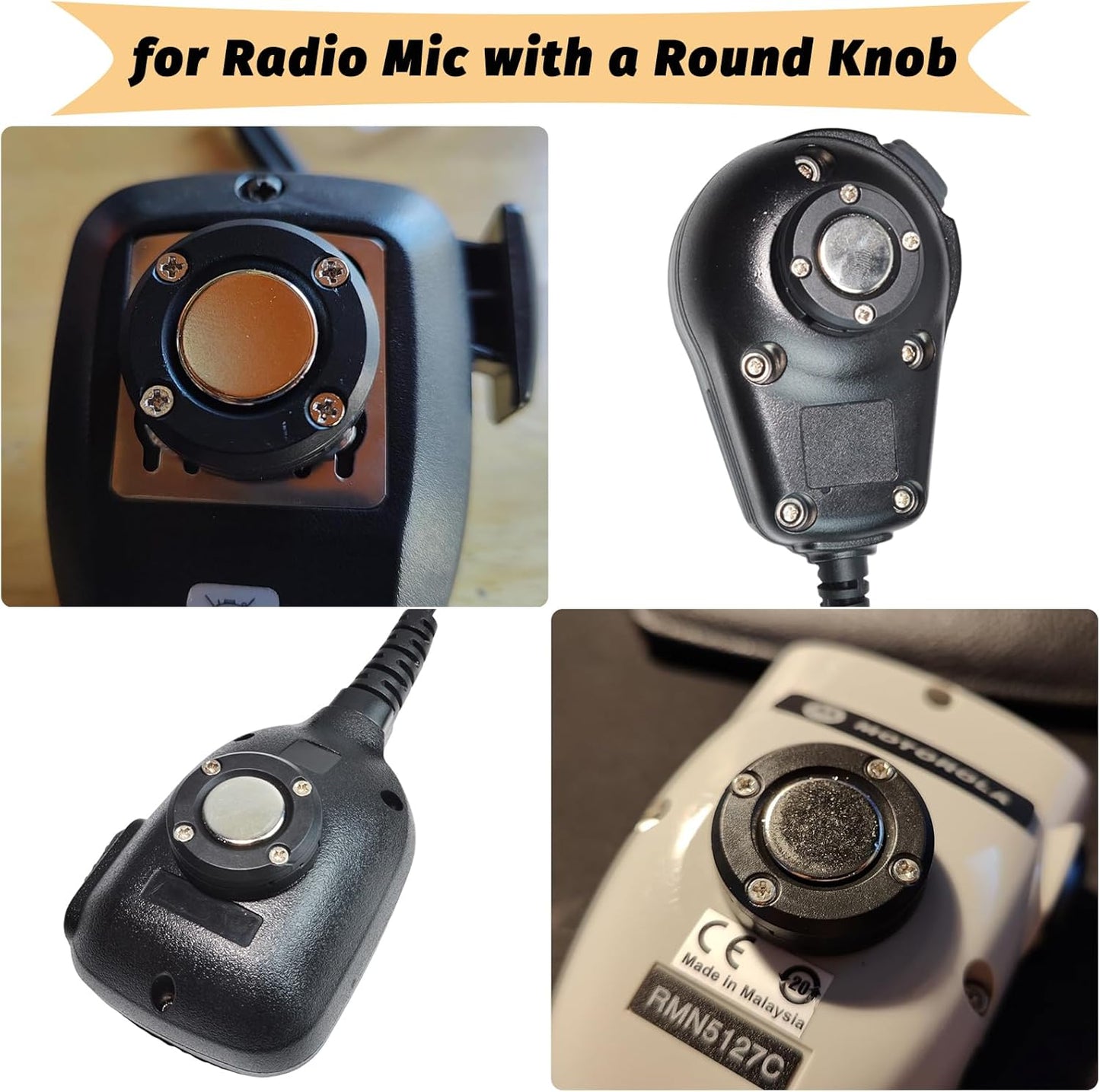 TWAYRDIO Magnetic Mic Holder, Mobile Radio Microphone Magnet Mount, CB Mic Hanger, Mounting Solutions for Car Truck
