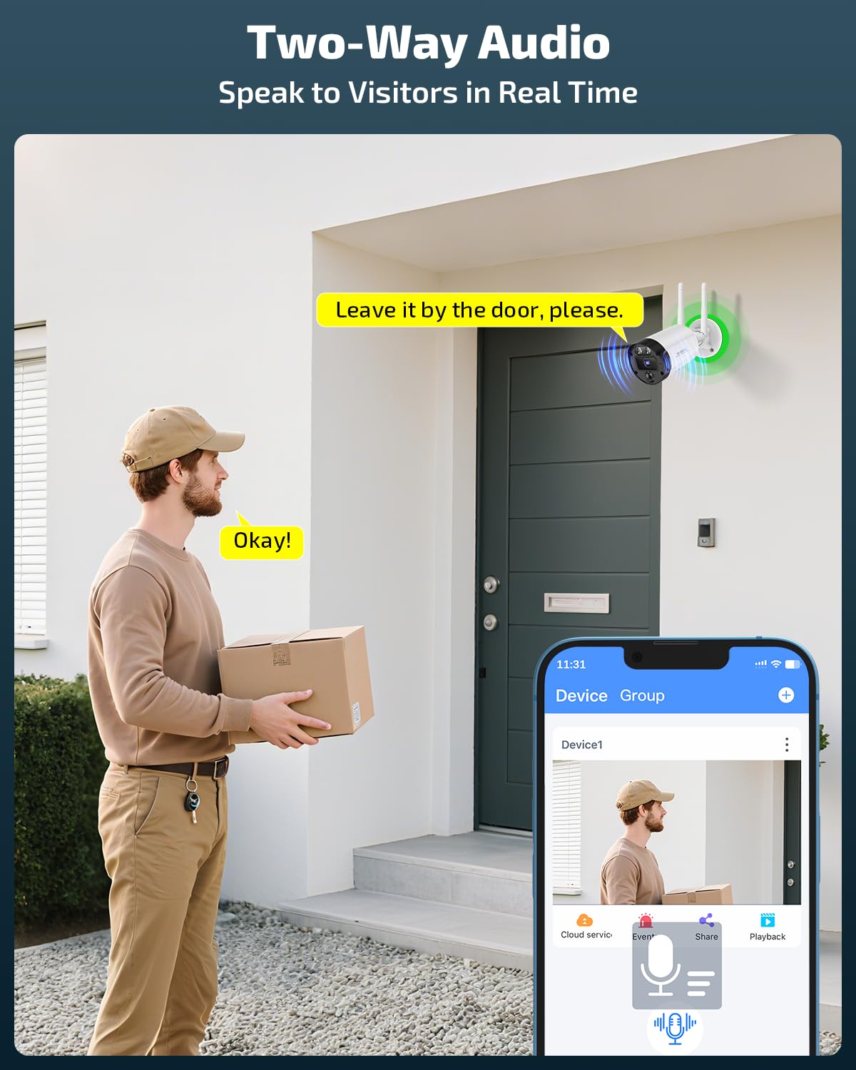 《4K Ultra HD & 130° Wide Angle》 Security Cameras Wireless Outdoor, Home WiFi Video Security System, Wireless IP Camera Surveillance DVR Kits
