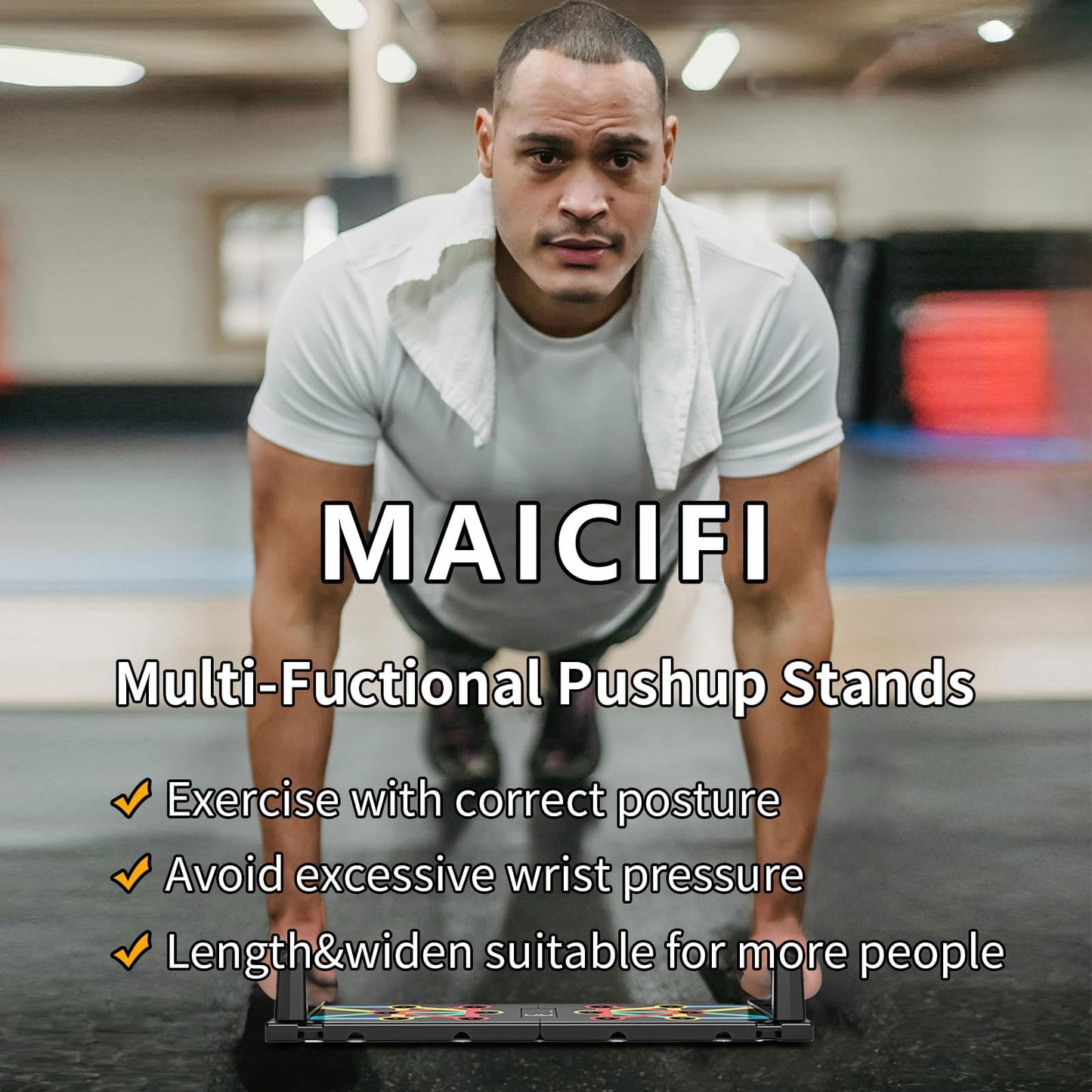 Push Up Board Exercise & Fitness Portable Foldable Strength Training Pushup Stands Home Workout Equipment Multi-Functional Fitness Floor Chest Muscle Exercise for Man and Women