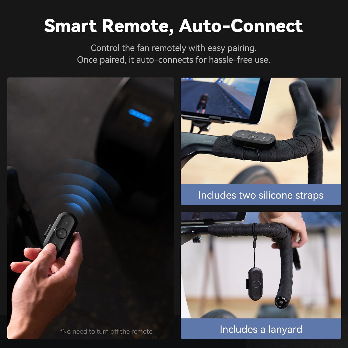 CYCPLUS Smart Indoor Cycling Fan, BLDC Motor Drive, 5 Speed Modes with Remote and APP Control, Low-Noise ANT+ Fan for indoor Bike Trainers, Stationary/Spin Bikes, Cross Training(Groud Base)