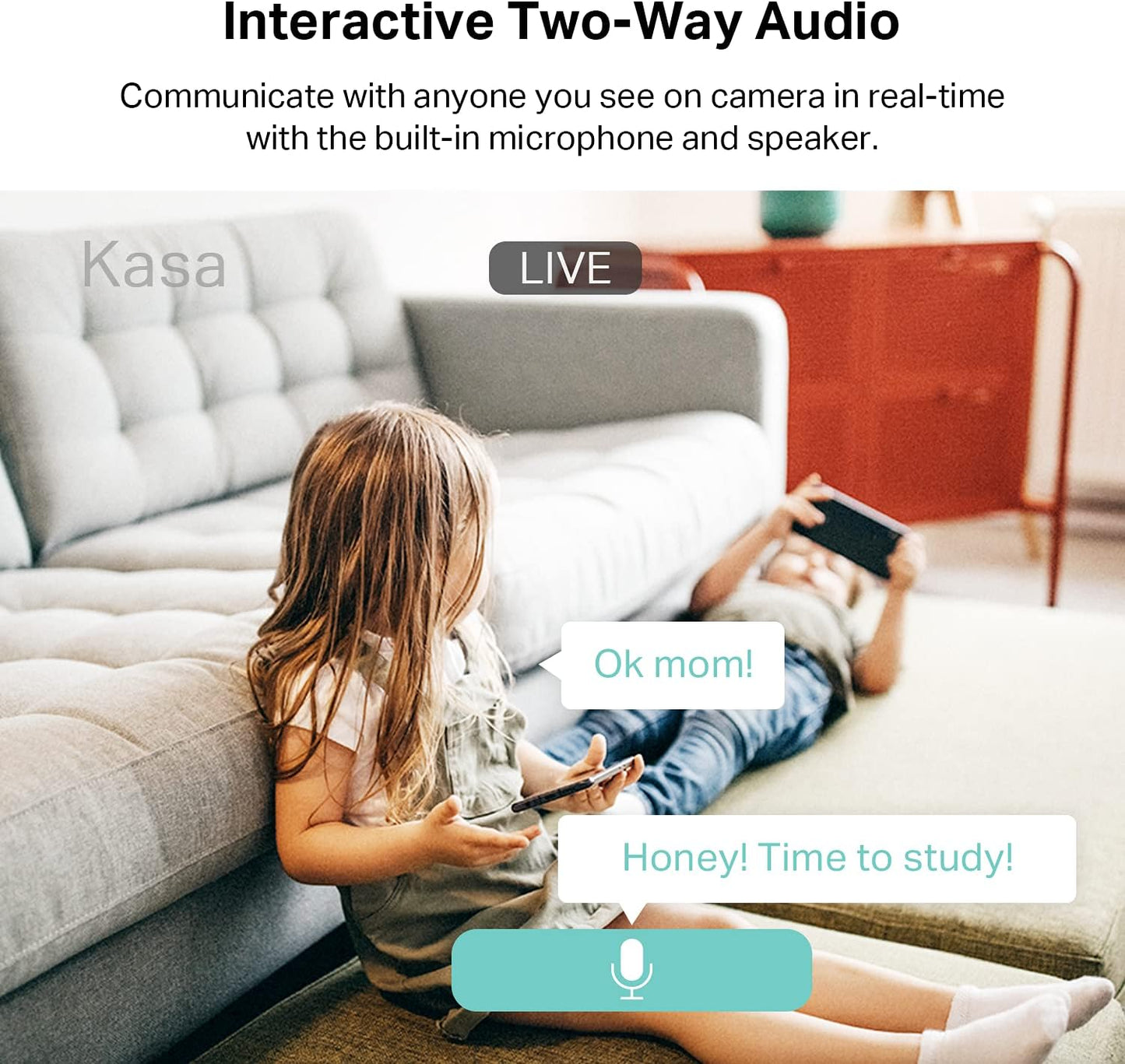 Kasa Smart 2K+ 2-Way KC410S Kasa Indoor Pan/Tilt Wired Security Camera - Works as a Baby Monitor & Pet Camera, Motion