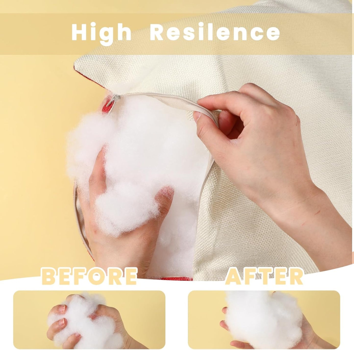 Woanger Polyester Polyfill Stuffing - 8.8 Pounds of Soft, High-Resilience Fiber for Crafts & Cushions