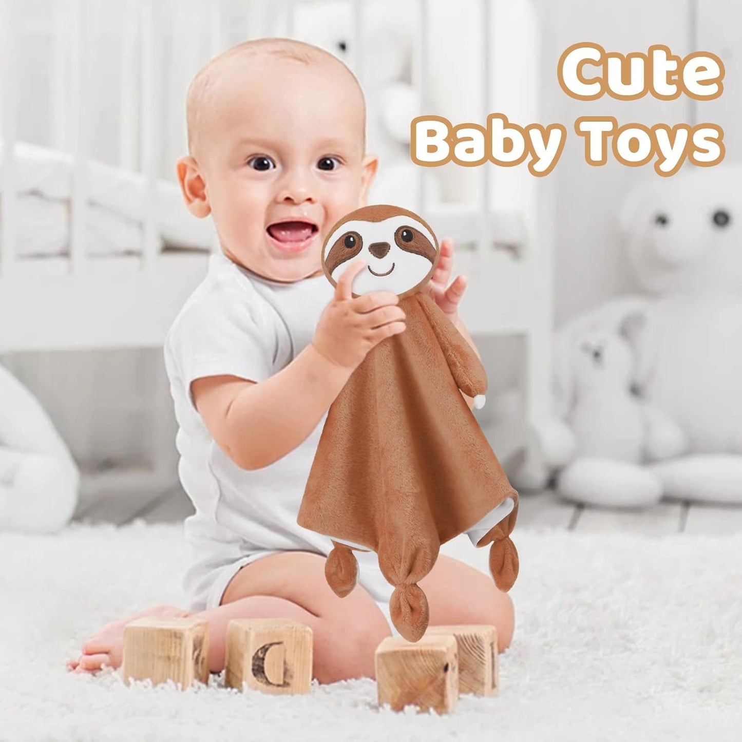 Pro Goleem Sloth Security Blanket - Soft Lovey for Babies | 14-Inch Snuggle Toy & Gift