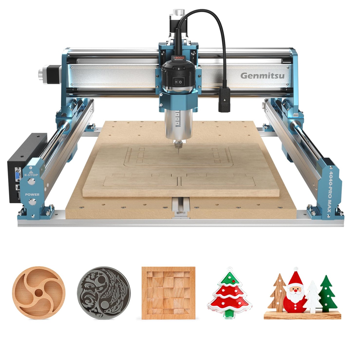Genmitsu CNC Router Machine 4040-PRO MAX with 710W Trimmer CNC Router & Linear Rail Driven, 3 Axis Engraving Machine for Wood Metal Acrylic Cutting Milling, GRBL Control, Work Area 410 x 405 x 77mm