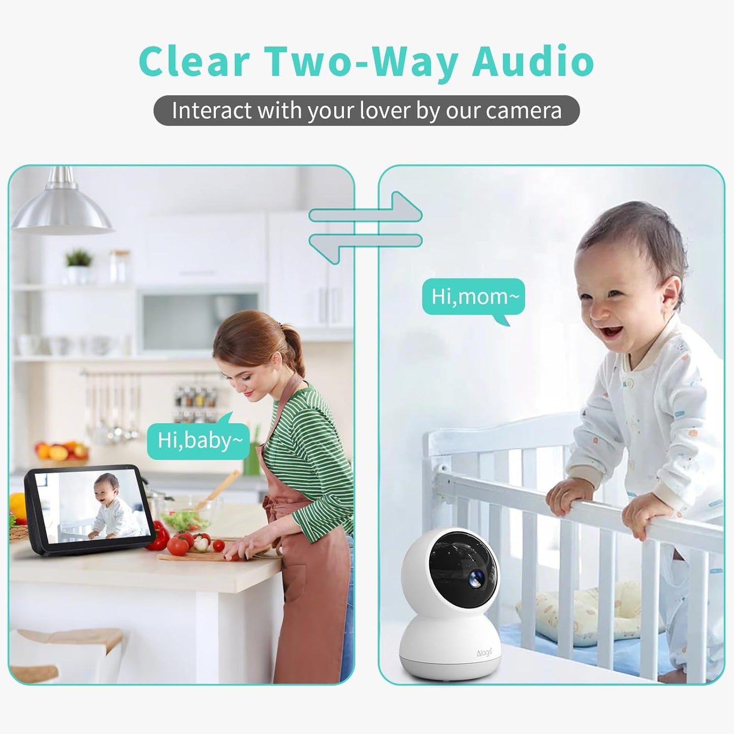 Alaga 3K 360 2-Way 2.4G 5G Indoor Camera, HD Indoor Security Camera, Pan/Tilt Pet Camera, Audio, Siren, Night Vision