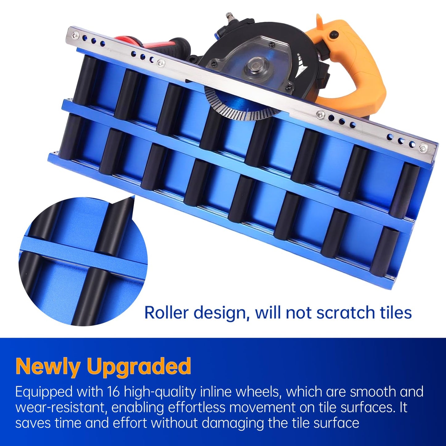 Tile Edge Beveling Tool with 16-Roller Base, 43° Angle Chamfer Machine with Water Cooling & Dust Bag, for Tiles, Paving Stones & Marble|Tile Cutter|Tile Saw
