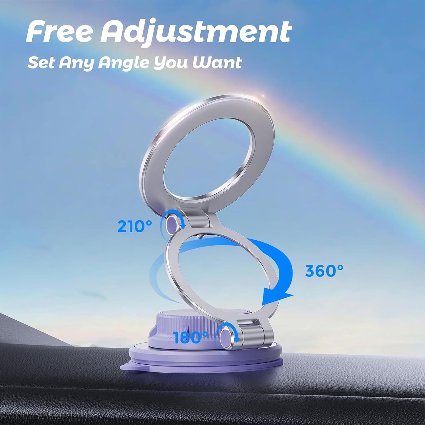 Alviera 360Adjustable 17 16 15 14 13 12 Magnetic Suction Phone Mount for MagSafe Case, Car Phone Holder for iPhone Pro