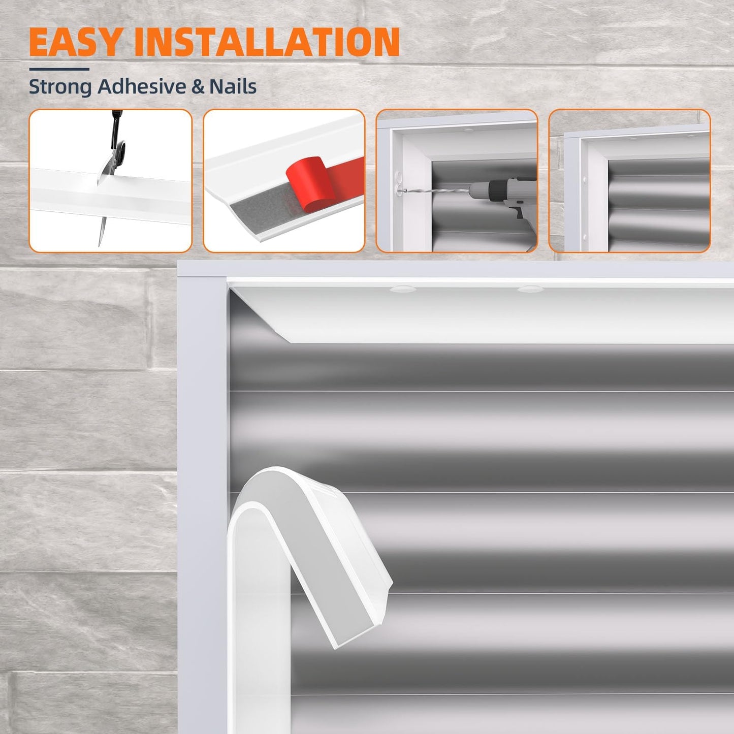 Ginchain Garage Door Seal Top and Sides - 36FT Garage Door Weather Stripping Side Insulation Trim Seal - Ease of Installation (White)