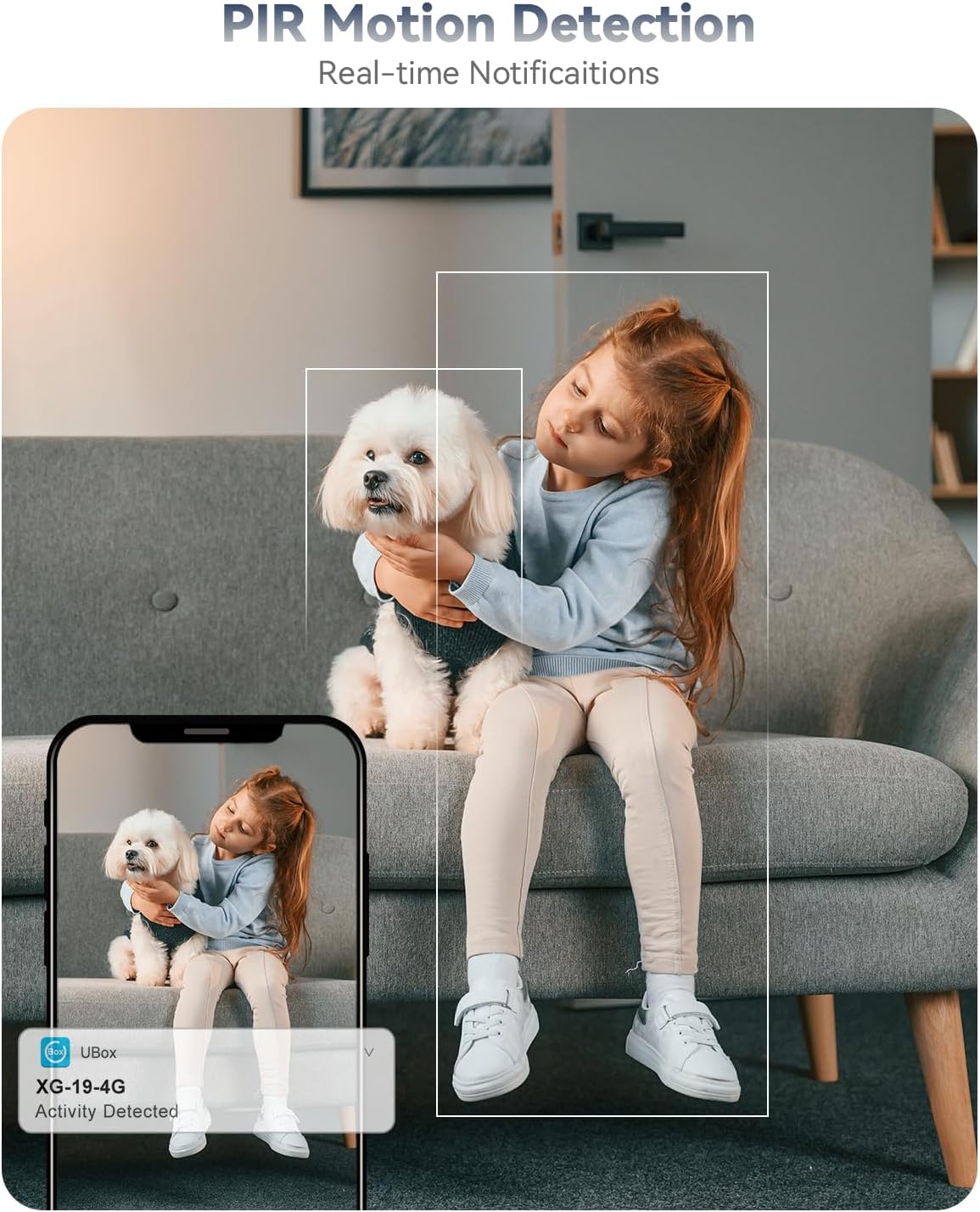 Xega 4G 2K 355P/60T, 6000mAh LTE Cellular Security Camera Indoor Wireless, No WiFi Camera for Baby/Pet/Elderly