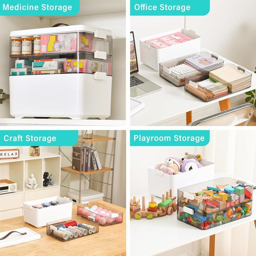 Homaigie Extra Tall 3-Tier Medicine Cabinet Organizer - Portable Storage Box with Leather Handle | Ideal for Home & Travel