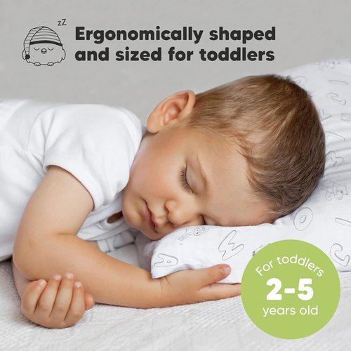 My Little Dreamy Toddler Pillow - 13x18 Organic Cotton Travel Pillowcase, Soft & Breathable for Ages 2-5