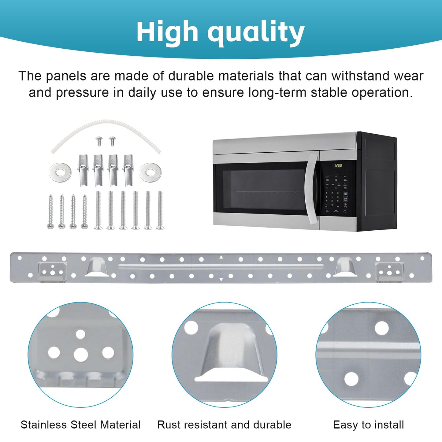 W10440498 W11025649 Microwave Mounting Plate Microwave Bracket Wall Mount Bracket Replacement for Whirlpool Amana Maytag Microwave Bracket Replaces AP6245752 PS12074431 W10821385, Length 29.6 in