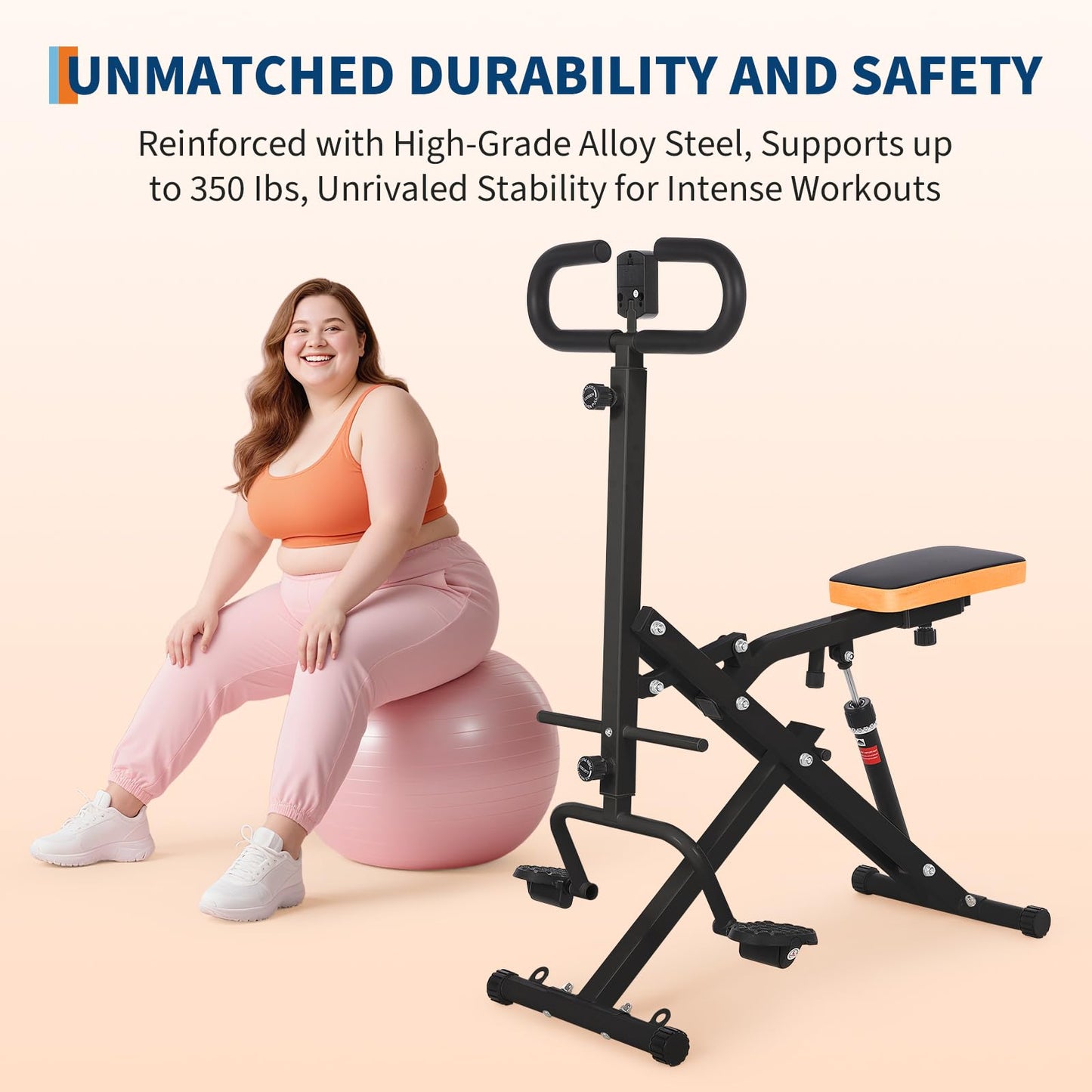Garvee Squat Machine, Squat Assist Trainer with 12 Level Adjustable Resistance, Foldable for Home Storage - Full Body Workout Gym Equipment for Glutes & Legs, 350 LBS Capacity, White
