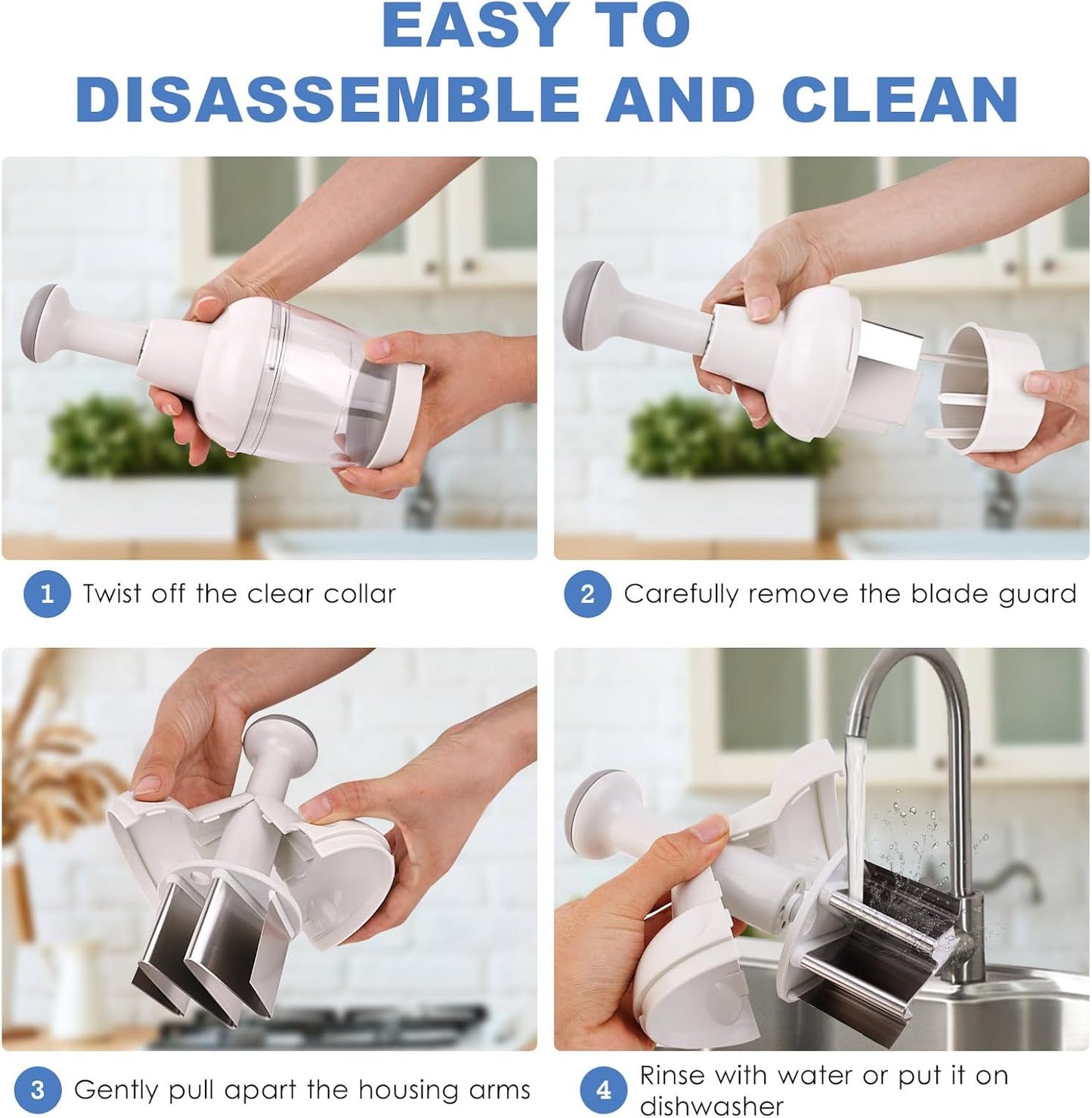Skiennix Vegetable Chopper - Manual Food Cutter for Onion, Salad & Garlic | Dishwasher Safe, White