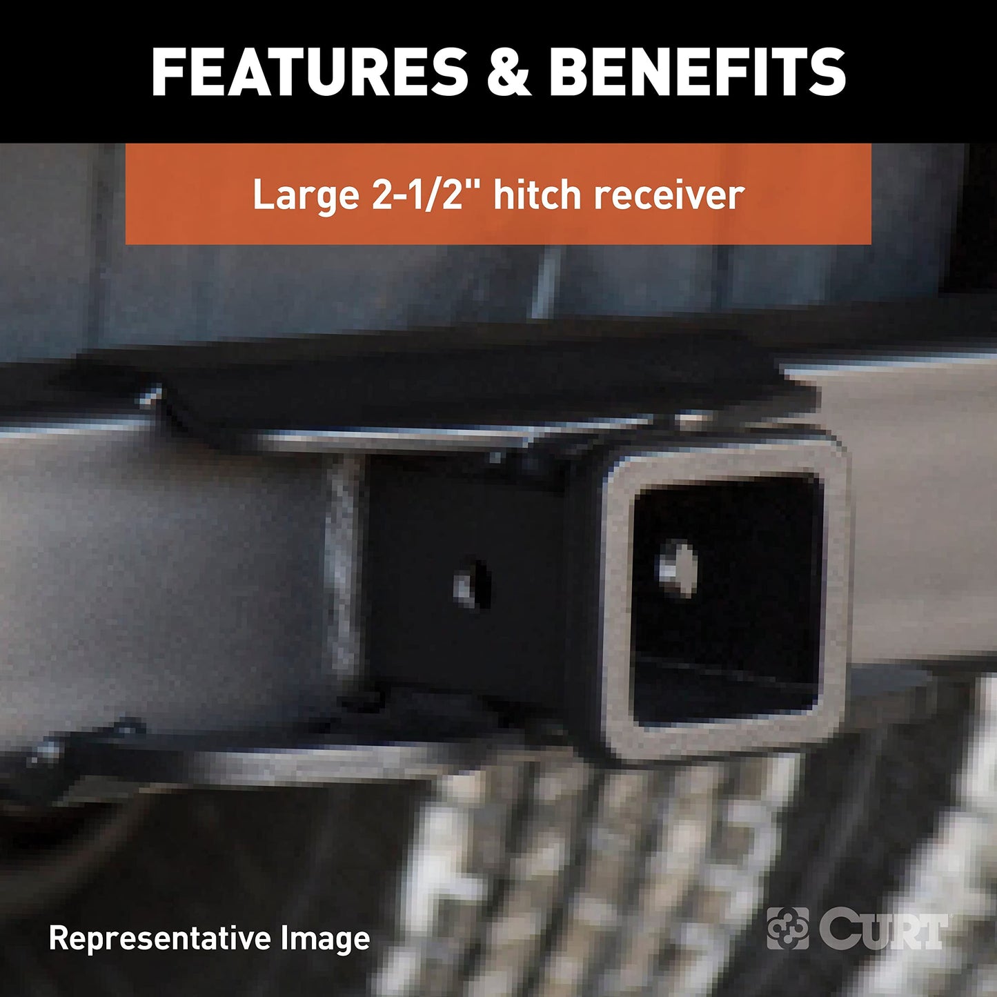 Universal Weld-On Trailer Hitch, 2-1/2" Receiver (Up to 44" Frames, 18" Drop)