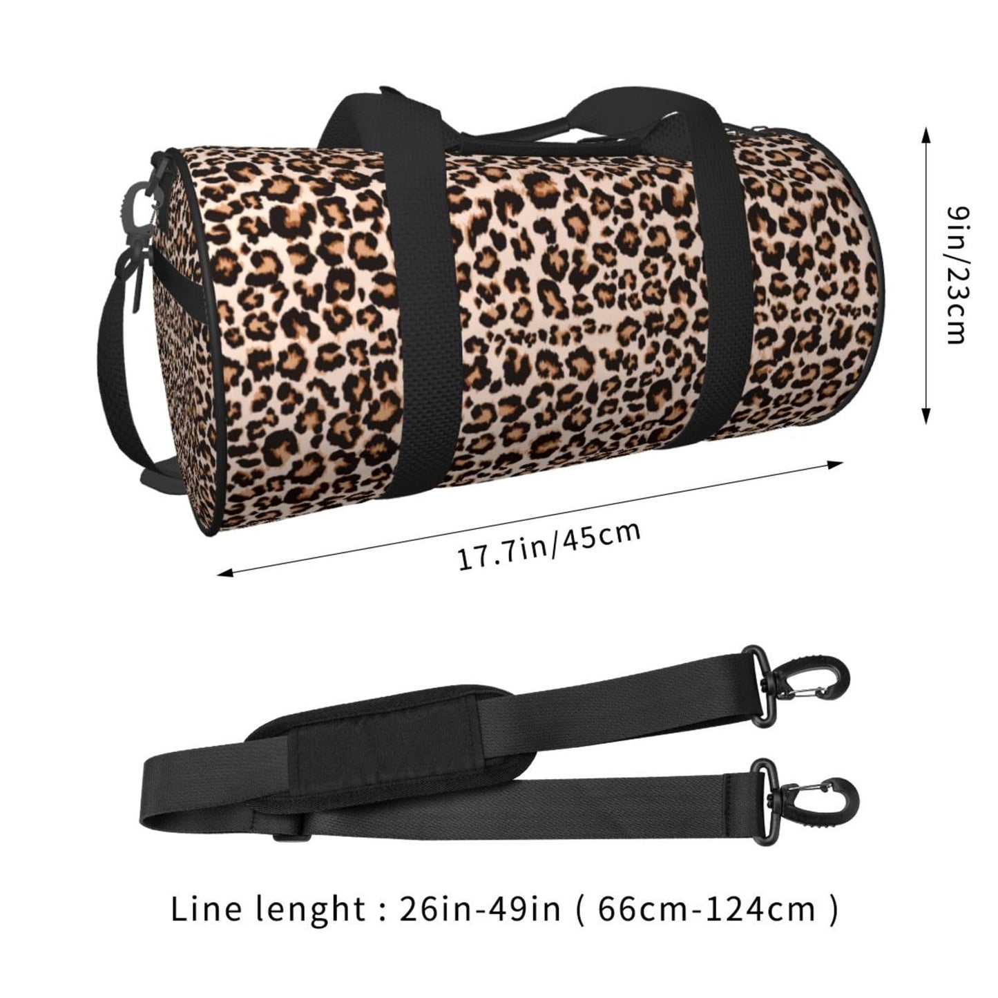 Gbuzozie Leopard Cheetah Print Gym Duffle Bag Foldable Lightweight Carry On Weekender Travel Duffel Bags Sport Bags For Fitness Yoga Beach Swim Men Women