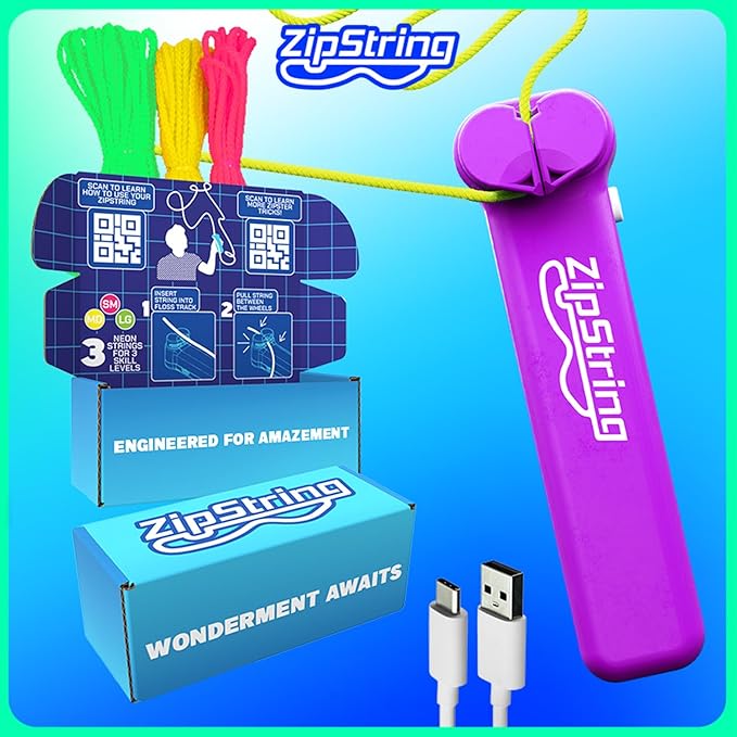Original - As Seen on Shark Tank - Classic Rope Launcher Toy, Perfect for Kids & Adults - Fly a String Loop in The Air for Endless Tricks & Fun, Wonderment Awaits, Vivacious Violet
