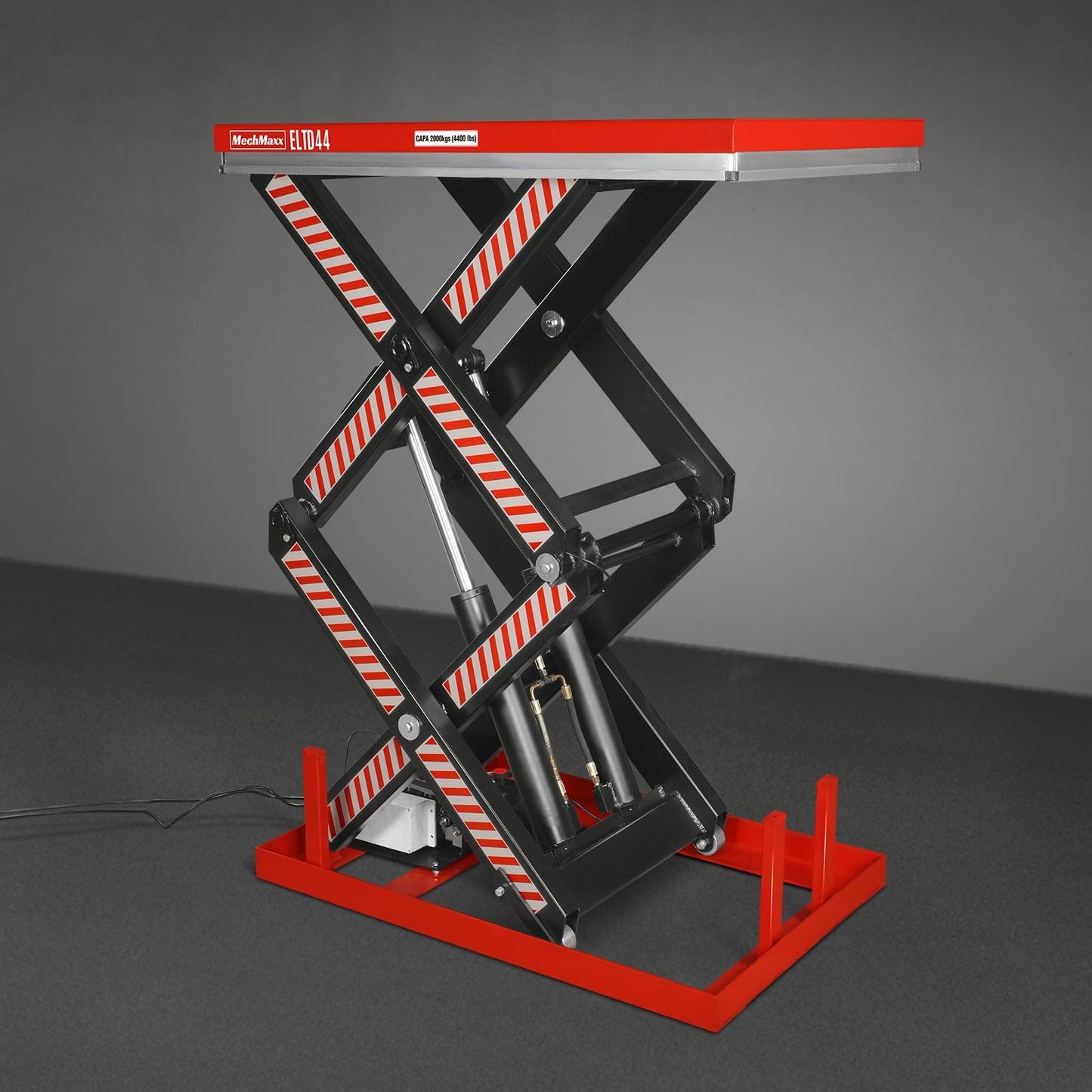 Mechmaxx 4400lbs Capacity Stationary Electric Hydraulic Double Scissor Lift Table, 51.2” x 33.5” Platform, 70.1” Lift Height, UL Certified Motor,Model ELTD44