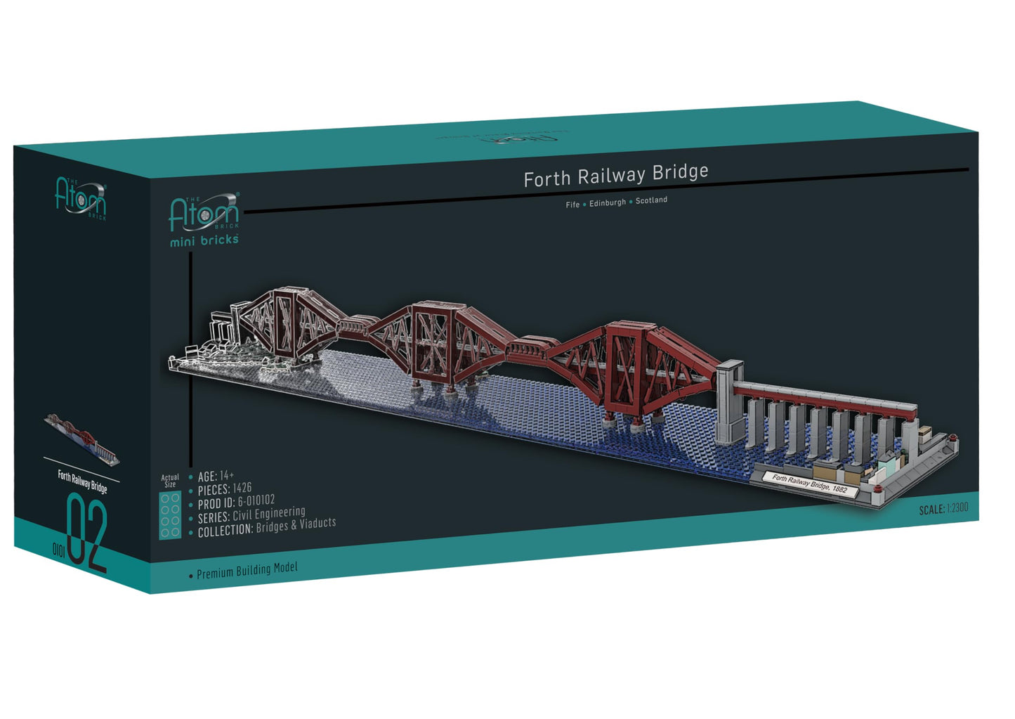 Atom Brick Forth Railway Bridge 1,426 Piece Engineering Model, Premium Architecture Building Kit, Large Display Set for Adults & Teens 14+
