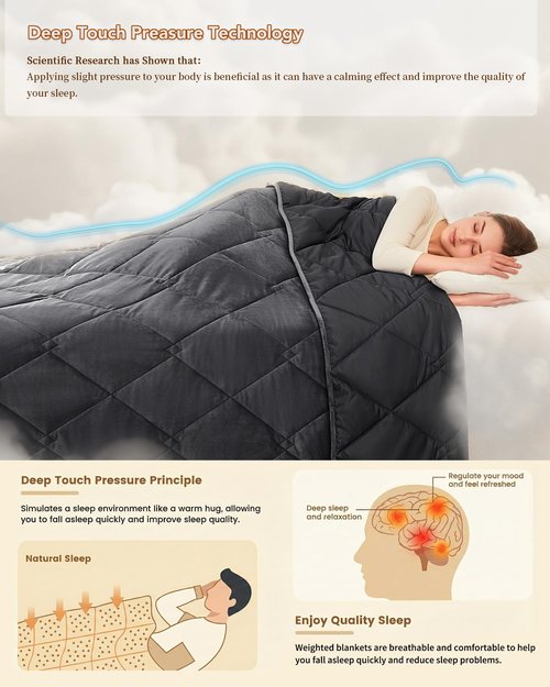 L'AGRATY King Size Weighted Blanket for Adults 30lbs, 88"x104" — Cooling Breathable Heavy Blanket with Glass Beads for Sleeping Perfect for Hot Sleepers & Couples Machine Washable All-Season Grey