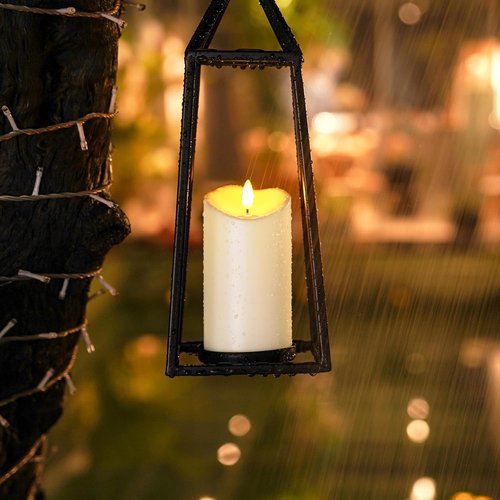 Homemory Flameless LED Outdoor Candles - Waterproof, Remote & Timer Included | Ivory White, Set of 3