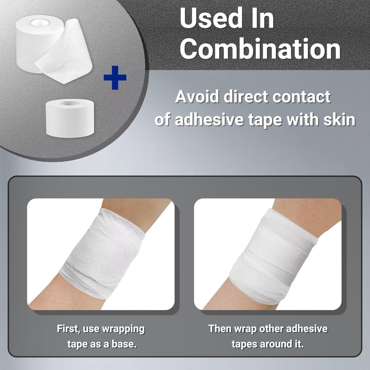 Golden Sport 4 Pack Pre Wrap Athletic Tape, Black, 2.76 Inches x 29.5 Yards, Protect for Wrists Ankles and Knees, Athletic Foam Underwrap for Sports