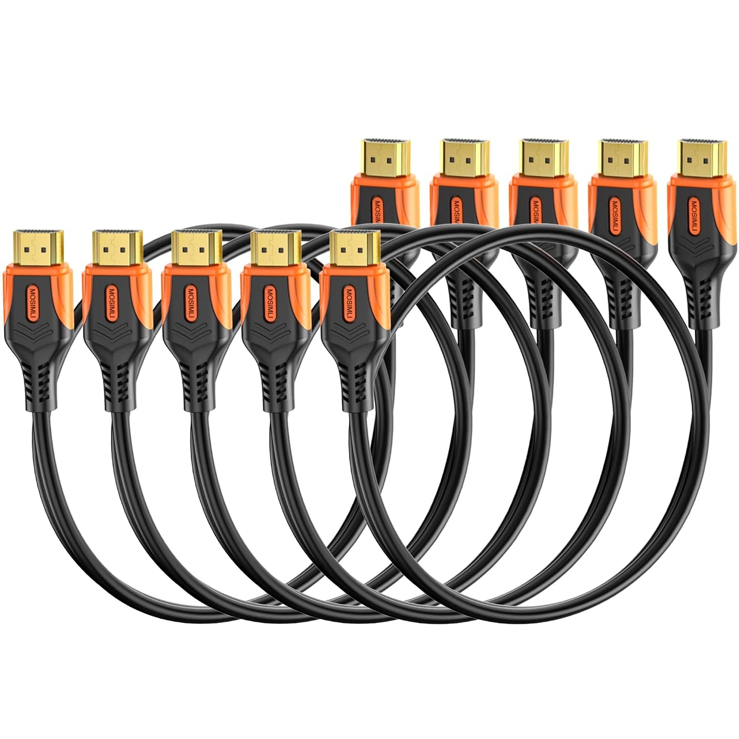 4K 2.0 3FT 5-Pack, 18Gbps 4K@60Hz 2K@240Hz, HDR10, Dolby, 2.2 HDMI Cable High Speed HDMI Cord for Neat, Support & ARC