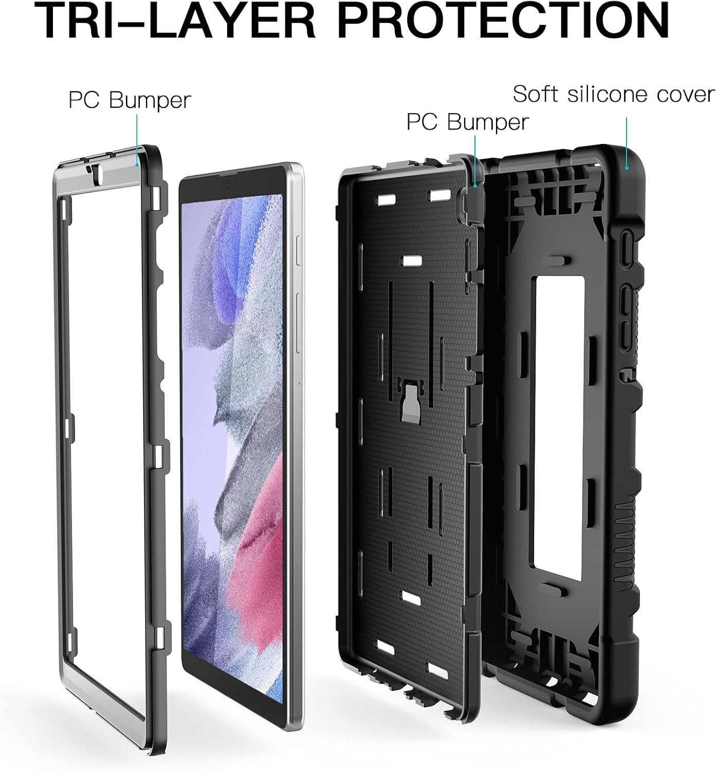AZZSY A7 8.7 Inch 2021 (SM-T220/T225), Case for Samsung Galaxy Tab Lite Slim Heavy Duty Shockproof Rugged High Impact