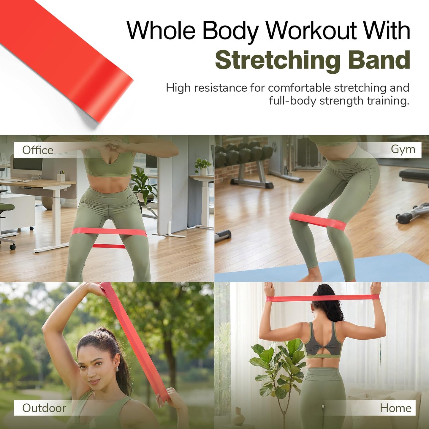 LTHTRADE 5 in 1 Foam Roller Set - Back Roller Foam, Massage Roller Stick, Massage Ball, Resistance Band for Physical Therapy & Deep Tissue Muscle Massage (Green)