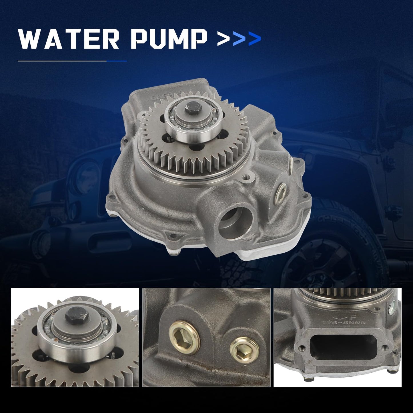 Zachager 176-7000 176-6999 1538053 0R0705 3522077 Water Pump OEM Upgrade Replacement for CaterpillarTruck 725 730 Engine C10 C12 3176C 3196 D7R II 3176C 65E 85E 75E 95E