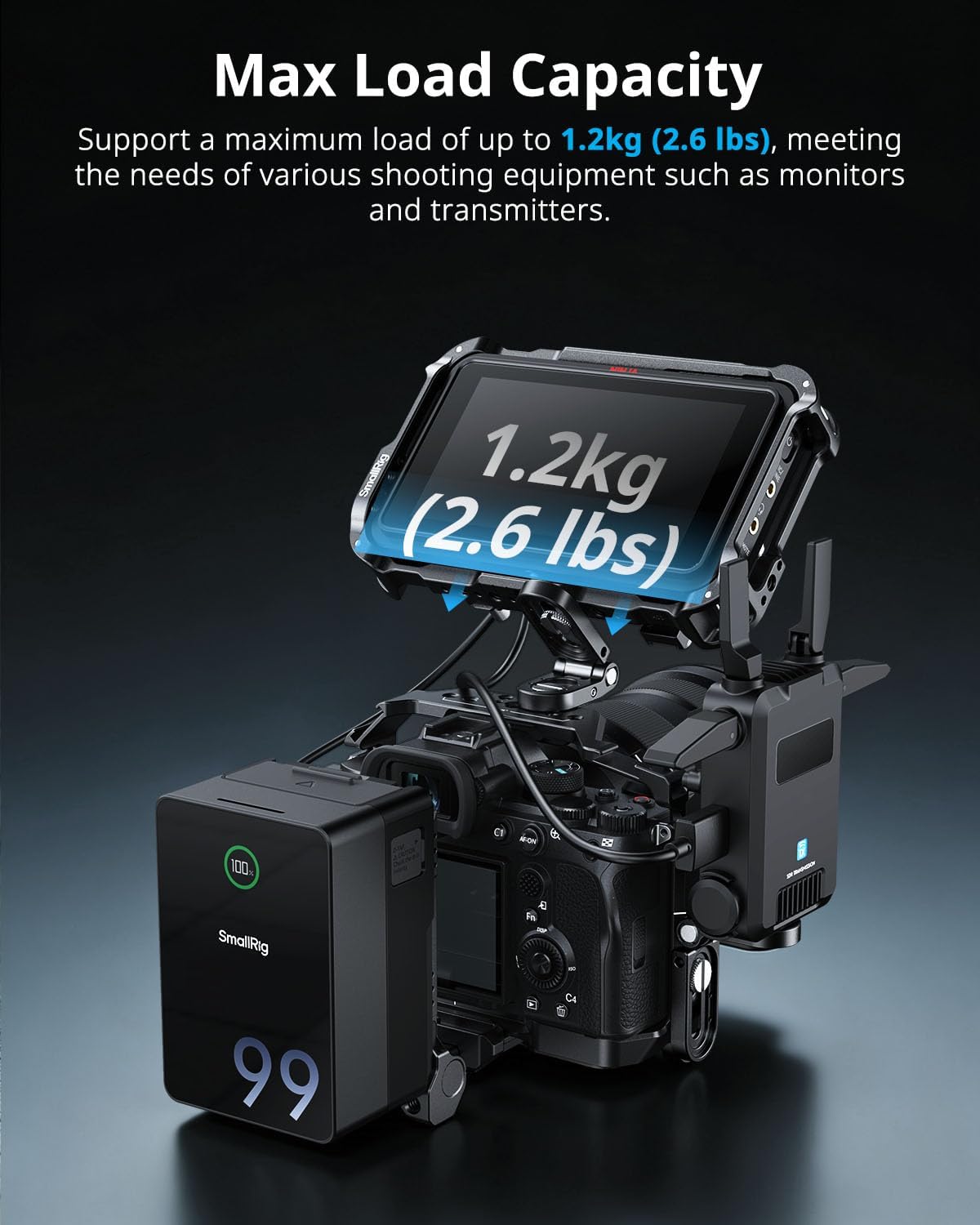 SMALLRIG 1/4''-20 1.2 (2.6 lbs), MD5712 Foldable Mini L-Shaped Mount Plate, Mounting Bracket Adapter with Screw