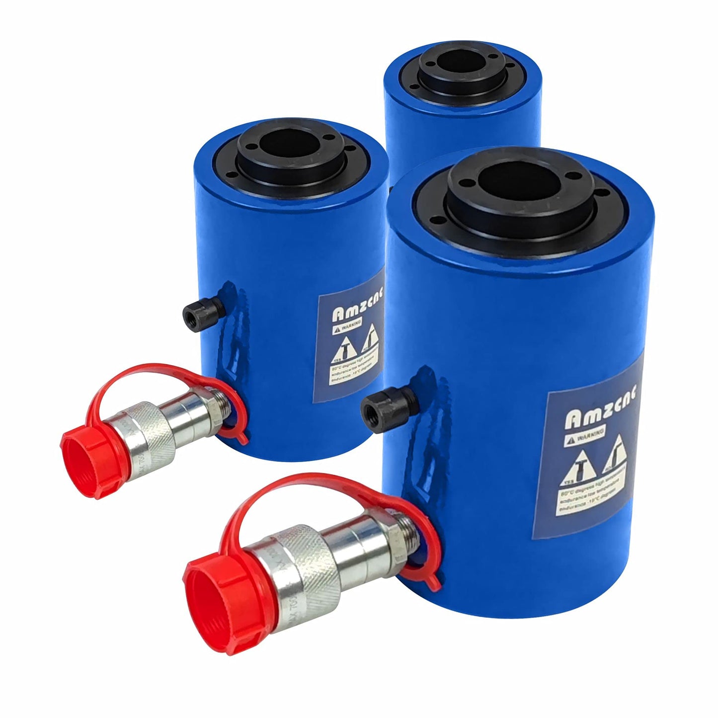 AMZCNC 20T Hydraulic Cylinder Jack Hollow Single Acting Hydraulic Ram Cylinder 4"(100mm) Hydraulic Lifting Cylinders (20T 4Inch Hollow)