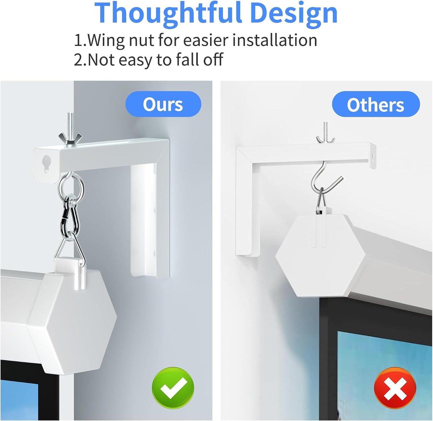 XINLEI 6 inch 66 lbs, PRL003W Universal Projector Screen Wall Mount L-Brackets Hanging Ceiling Mount, Adjustable