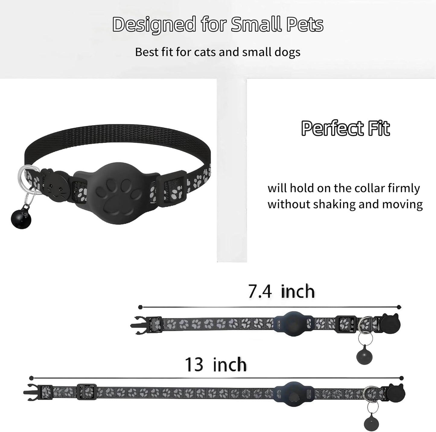 Waterproof GPS Collar for Cats - Pet Tracker Compatible with Google Find My (Android Only), No Monthly Fee. Advanced