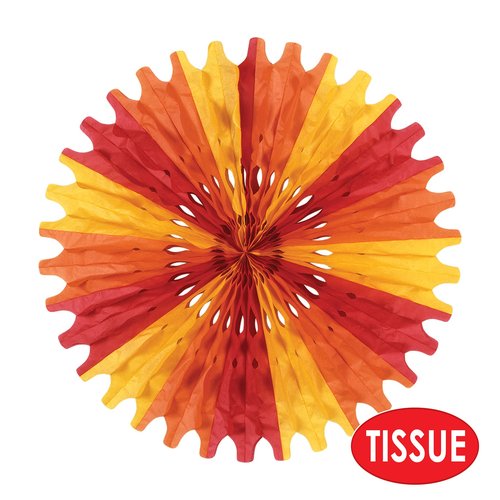 Beistle 12 Piece Fall Tissue Paper Fan Decorations For Thanksgiving And Autumn Celebrations