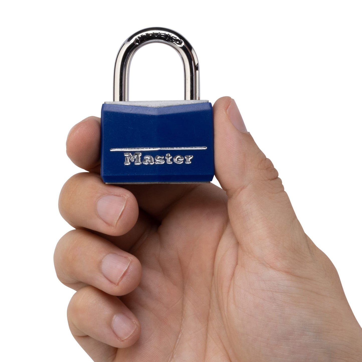 Master Lock Blue Vinyl Covered Aluminum Keyed Padlock, Small Lock for Gym or School Locker can be Used Indoors or Outdoors, 142DCM