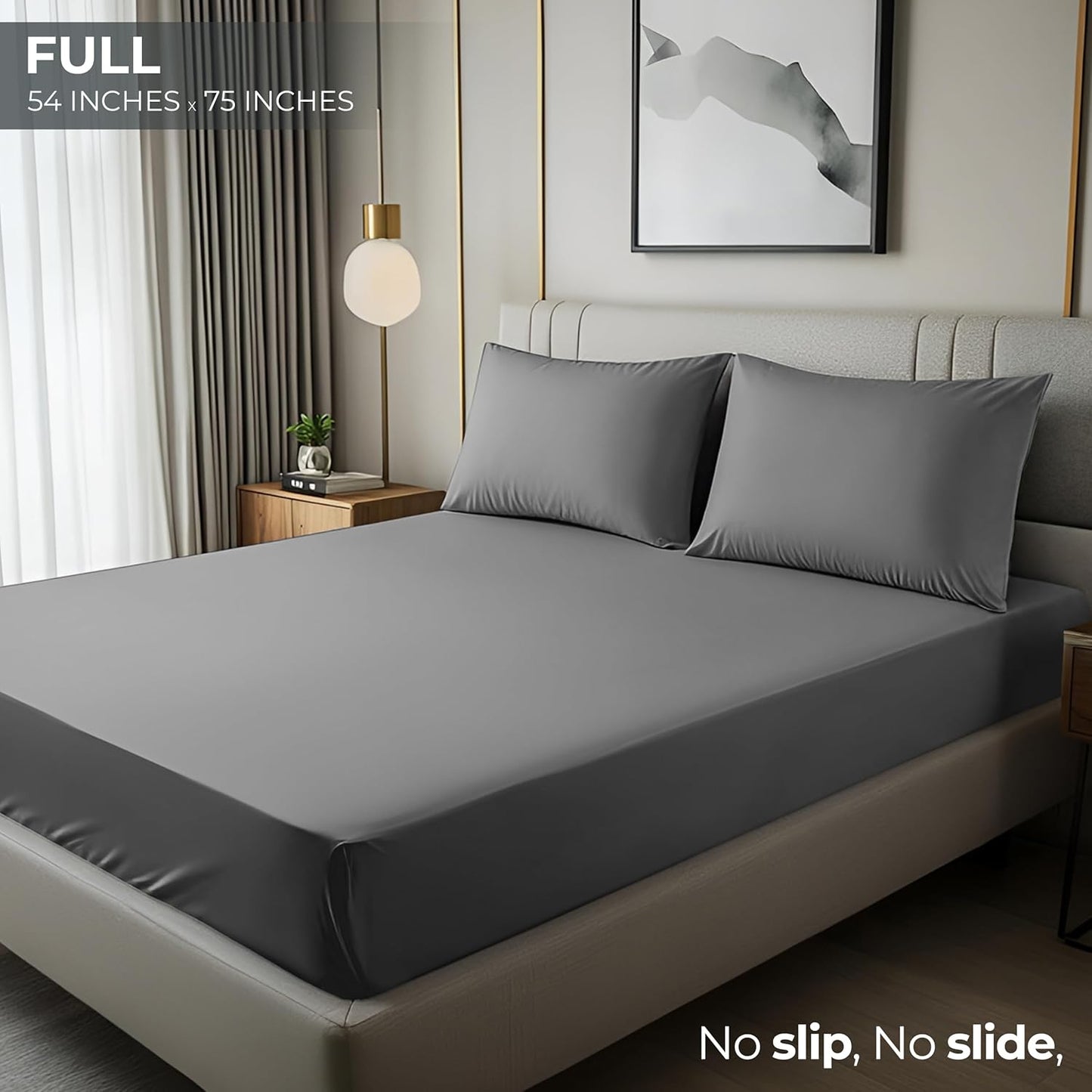 Utopia Bedding Full Fitted Sheet - Soft Microfiber - Deep Pocket - Fade Resistant - Grey