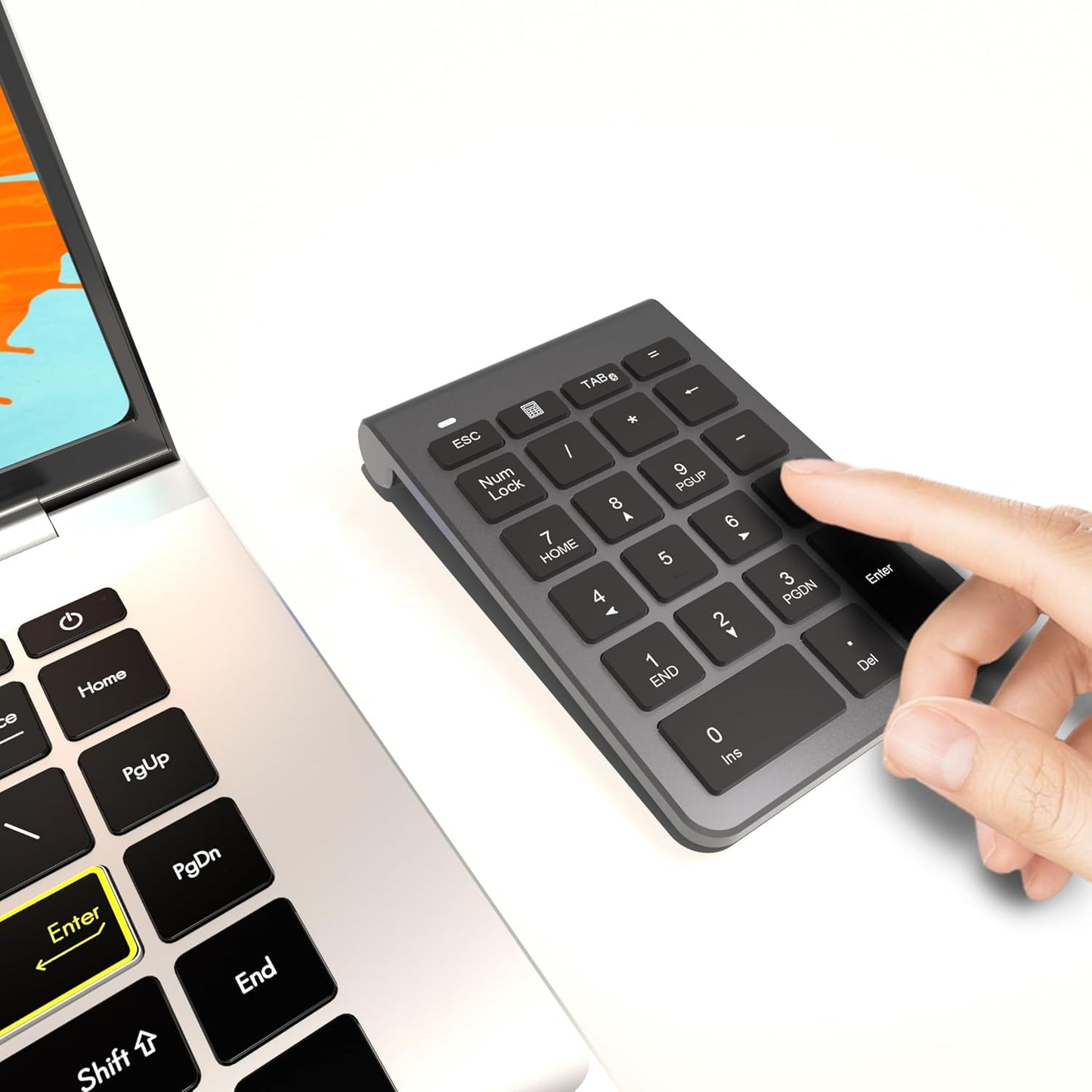Rytaki Pro 22 33ft Bluetooth Number Pad, Wireless Numeric Keypad with Keys - Portable Numpad