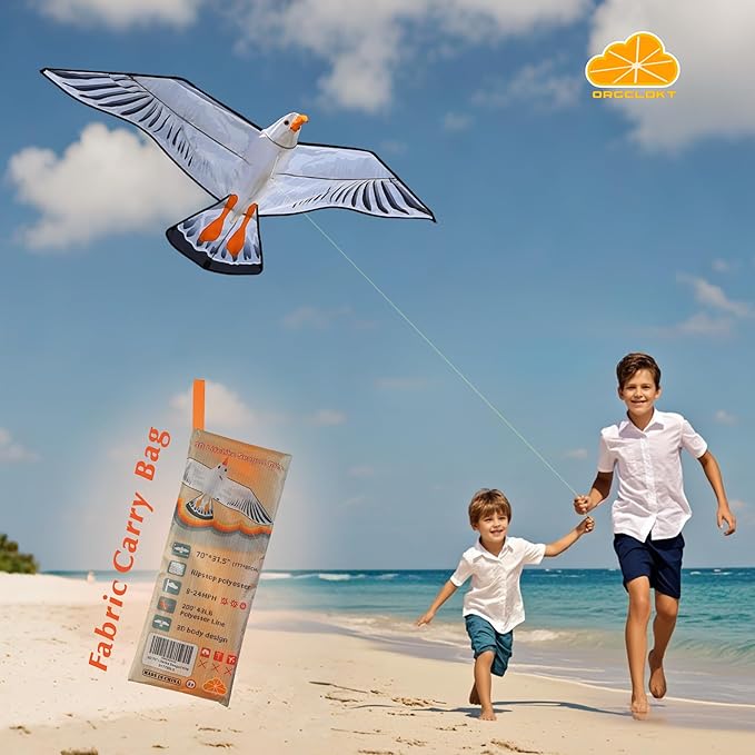 ORGCLDKT- 3D Lifelike Style Bird/Eagle Kite, Super Easy to Fly with, Ideal for Kids, Adults, Girls, Boys. Kites for The Beach, Grassland, Hiking