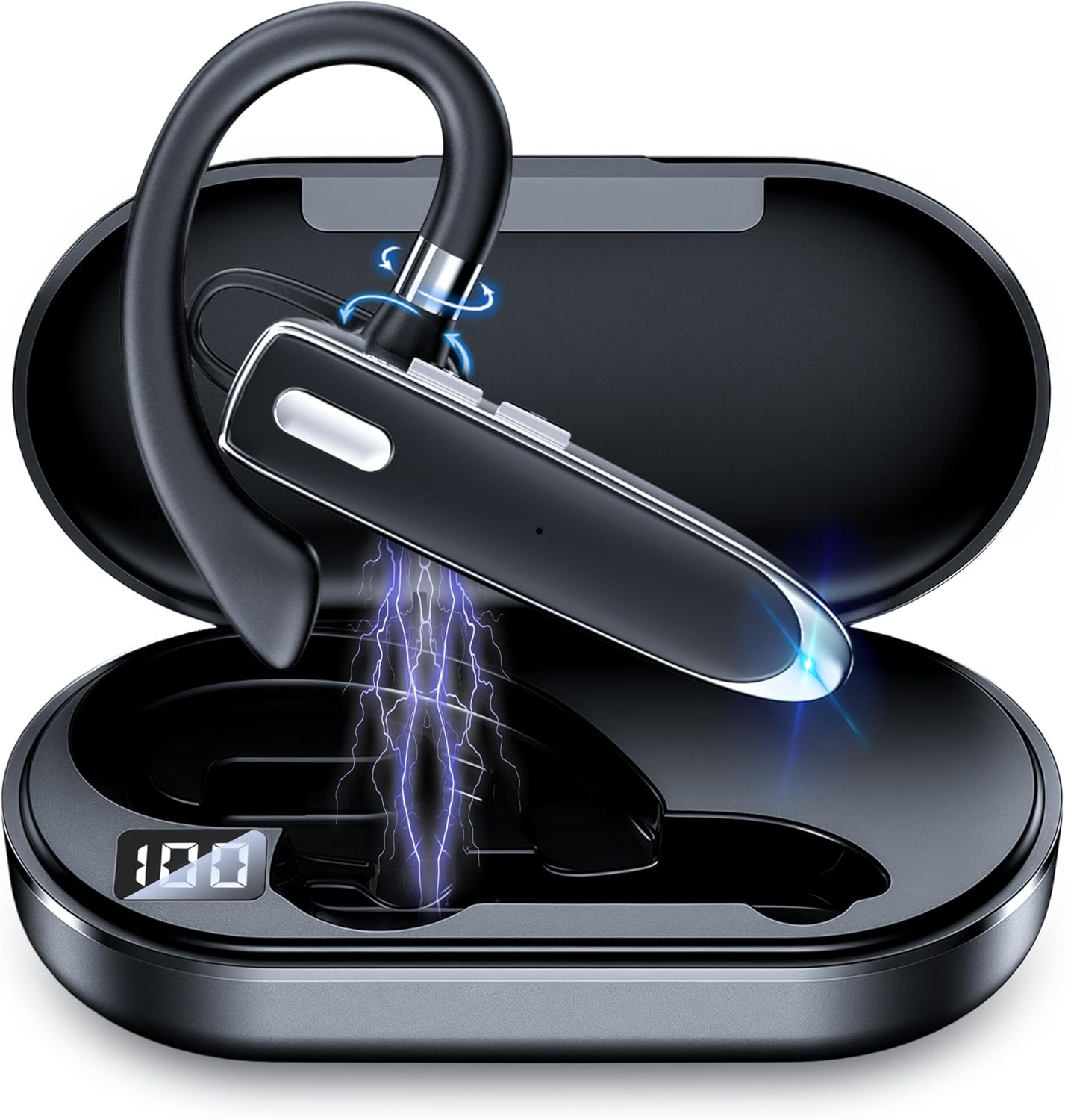 MOZC 6.1,Bluetooth Headset 100H Time,800mAh Headset Headset Bluetooth Earpiece Single Ear Business Earbuds