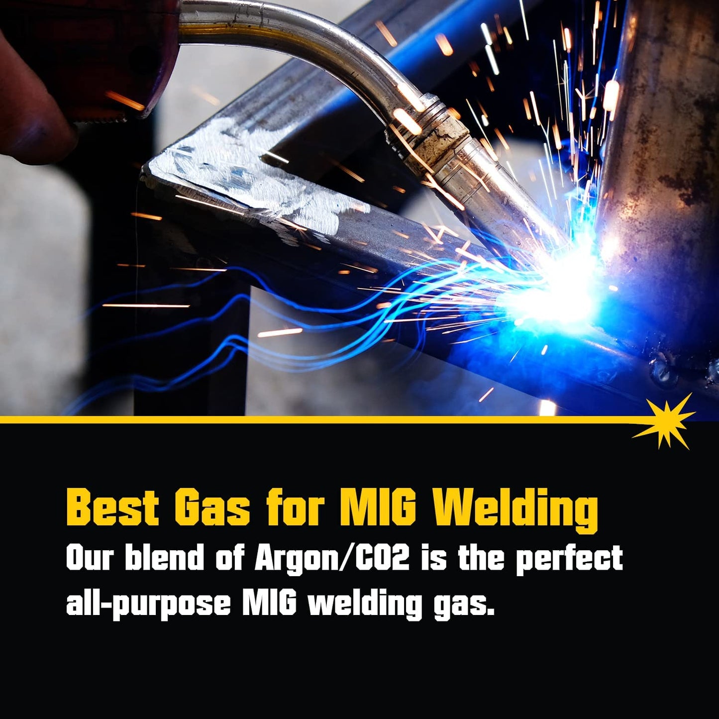 PrimeWeld 75% Argon 25% CO2 Bottle 125CF | DOT 3AA | USA CGA 580 Valve | Best Gas Blend for MIG Welding | Cylinders Full & Ready to Use