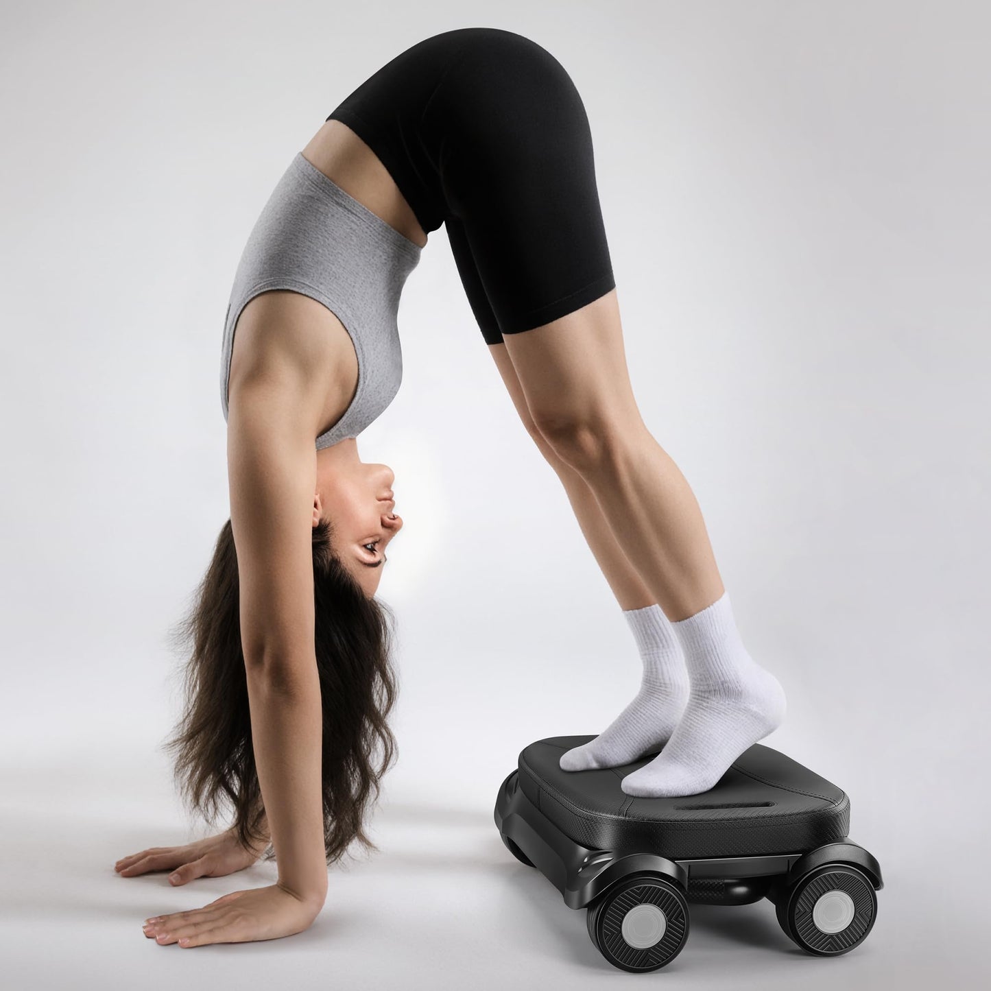 EAST MOUNT Pilates Reformer Board - Pilates Equipment Ab Roller Automatic Rebound Abdominal Wheel Home Workout Equipment for Women Core Workout (Black)