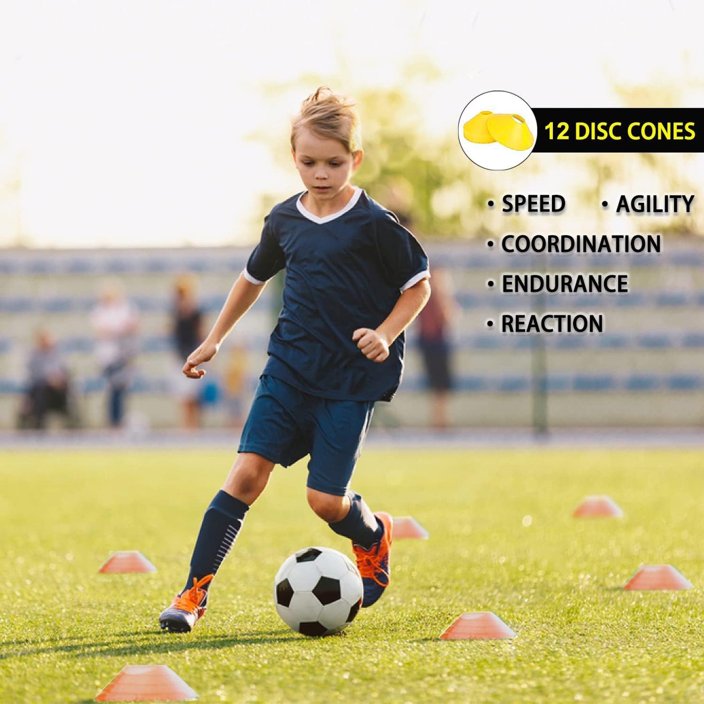 ENDIESS Agility Ladder Set 20ft, 4 Hurdles, 12 Soccer Cones, Jump Rope & Running Parachute - Speed Agility Training Equipment for Soccer Fitness Kids Youth Adults