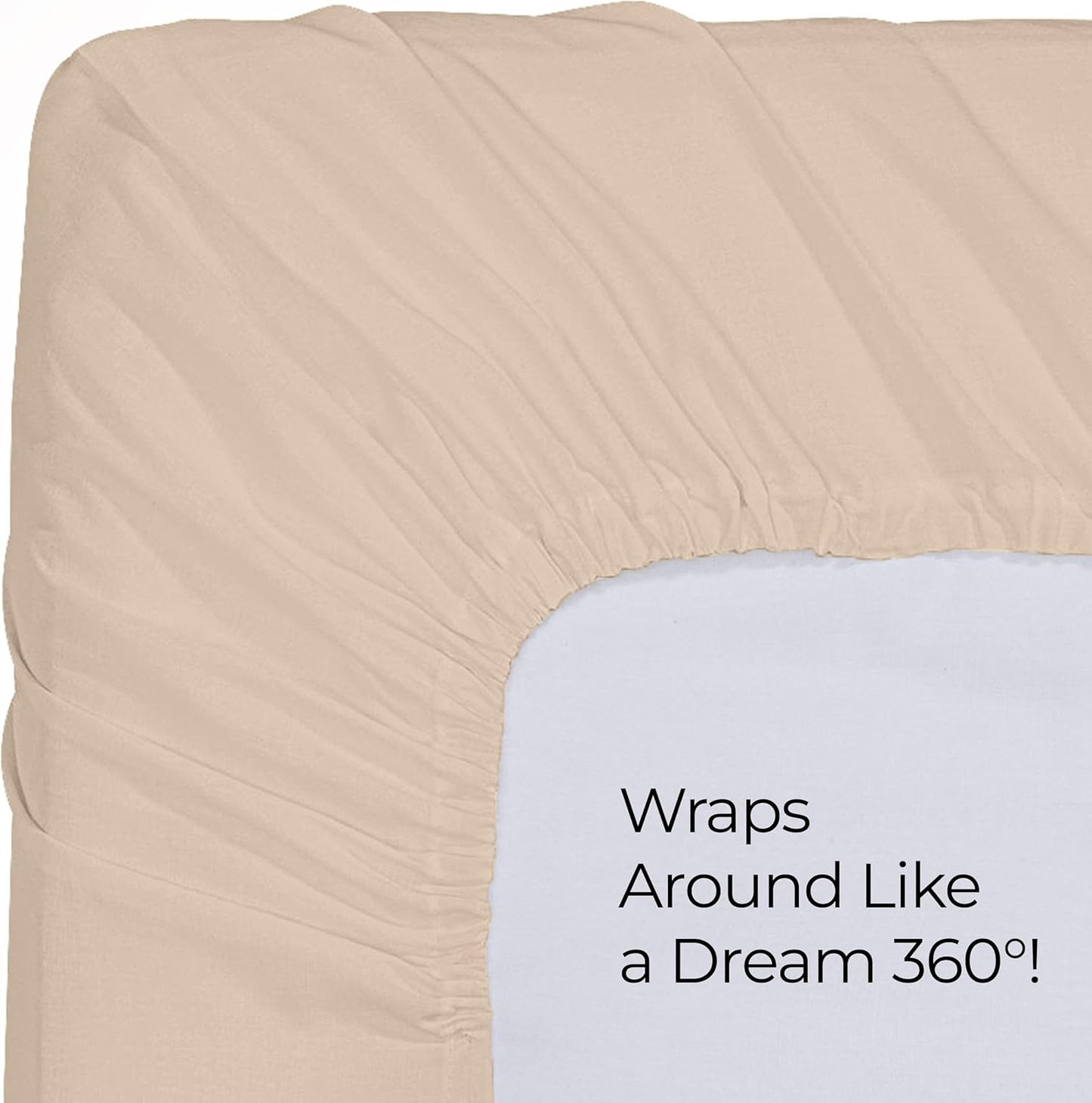 Utopia Bedding King Fitted Sheet - Deep Pocket Soft Microfiber - Fade Resistant & Easy Care (Beige)