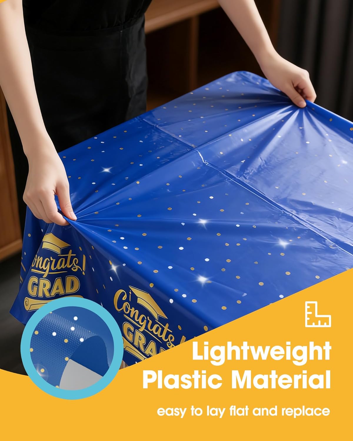 Niuara Blue Plastic Tablecloth - 4 Pack 54" × 108" Disposable Covers for 6FT Party Tables