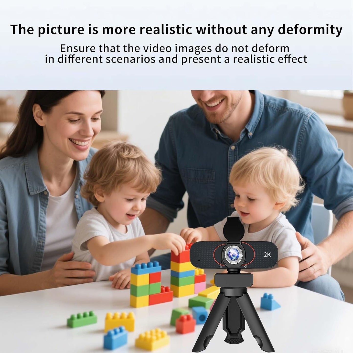 Lusinx 2K Webcam for Computer/Laptop/Desktop/PC, Camera with Microphone, USB Plug&Play, Auto Low Light Correction