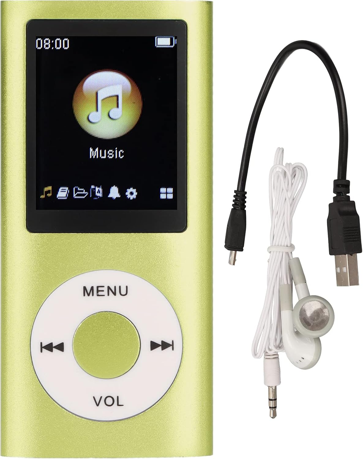 Zopsc MP3 1.8 Inch 64GB 200mAh Portable Player, Lossless HiFi Music Player with LCD Screen, Supports Memory Card