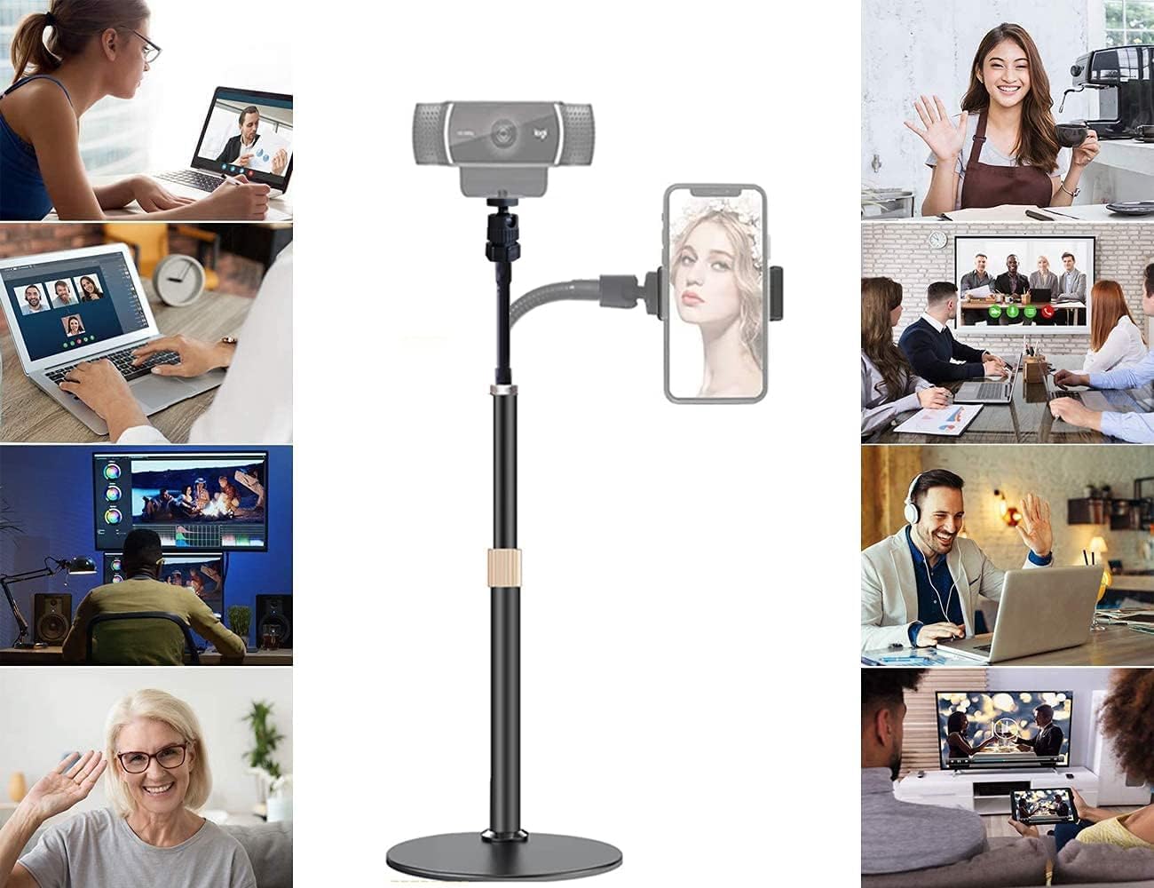 Etubby C922 C930e C920S C920 C615, (1/4" Webcam Stand Phone Holder [Extension-Type] Desktop Stand Flexible Gooseneck