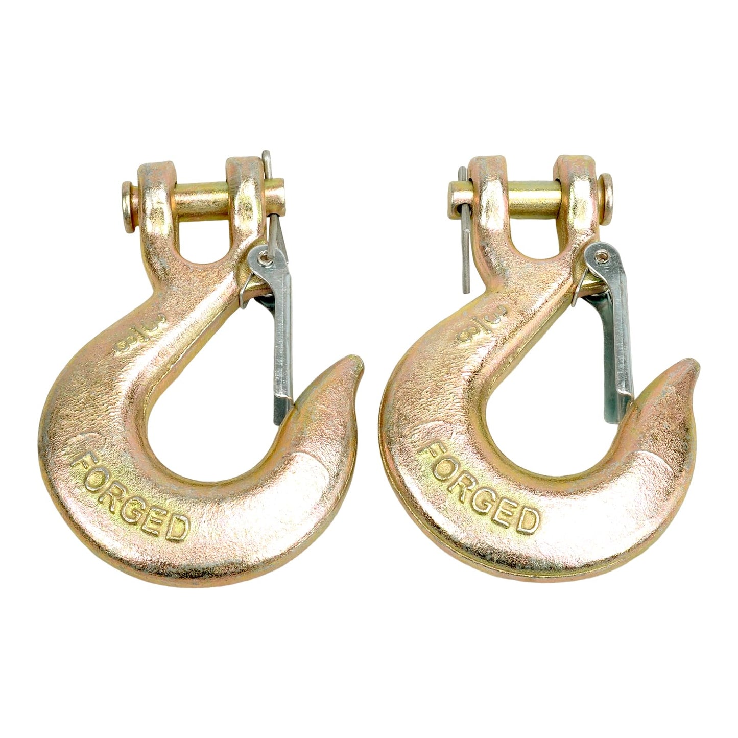 TBAPFS 2 Pack 3/8" Inch Clevis Grab Hooks G70 Steel Chain Slip Hook with Safety Latch 18000 Lbs Capacity Working with Towing and Chain