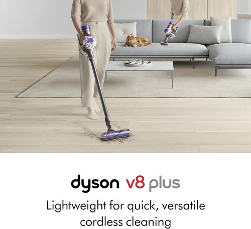 Dyson V8 Plus Cordless Vacuum - Powerful Cleaning for Hard Floors & Carpets | Handheld Conversion, 40 Min Runtime